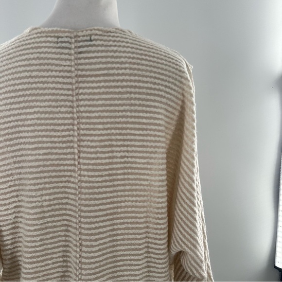 Cotton on open cardigan sweater M cream tan strips old money coastal grandma - Picture 7 of 15